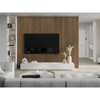 Vzorek akustické stěnové lamely Mexen Lam-F 275 x 30 cm, 8mm plsť, technická dýha, světlý ořech - S105-017-S