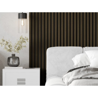 Vzorek akustické stěnové lamely Mexen Lam-F 275 x 30 cm, 8mm plsť, technická dýha, Royal Ebony - S105-020-S