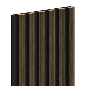 Vzorek akustické stěnové lamely Mexen Lam-F 275 x 30 cm, 8mm plsť, technická dýha, Royal Ebony - S105-020-S