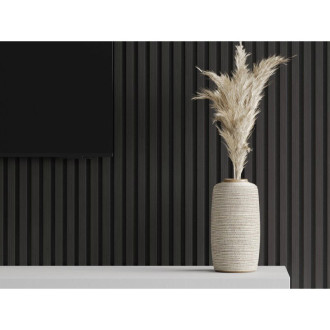 Vzorek akustické stěnové lamely Mexen Lam-F 275 x 30 cm, 8mm plsť, technická dýha, černý eben - S105-023-S