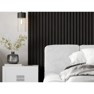 Vzorek akustické stěnové lamely Mexen Lam-F 275 x 30 cm, 8mm plsť, technická dýha, černý eben - S105-023-S