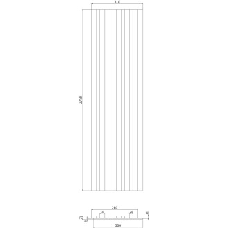 Vzorek akustické stěnové lamely Mexen Lam-F 275 x 30 cm, 8mm plsť, technická dýha, černý eben - S105-023-S