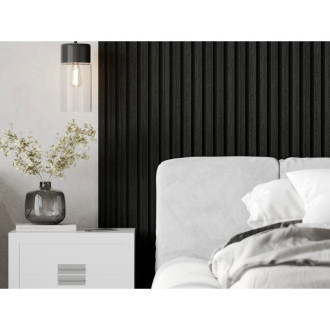 Vzorek akustické stěnové lamely Mexen Lam-F 275 x 30 cm, 8mm plsť, technická dýha, stříbrně černý dub - S105-025-S