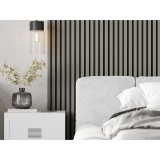 Vzorek nástěnné lamely Mexen Lam-B 275 x 31,5 cm, 4mm HDF deska, matně šedá - S100-052-S