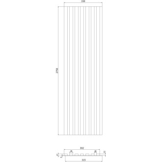 Vzorek nástěnné lamely Mexen Lam-B 275 x 31,5 cm, 4mm HDF deska, černé len - S100-069-S