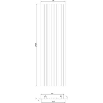 Vzorek akustické stěnové lamely Mexen Lam-F 275 x 31,5 cm, 6mm plsť, perlový dub - S105-058-S