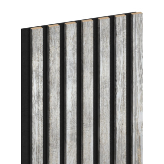 Vzorek akustické stěnové lamely Mexen Lam-F 275 x 31,5 cm, 6mm plsť, bělený dub - S105-064-S