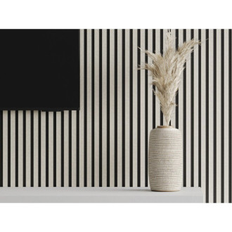 Vzorek akustické stěnové lamely Mexen Lam-F 275 x 31,5 cm, 6mm plsť, šedý len - S105-068-S