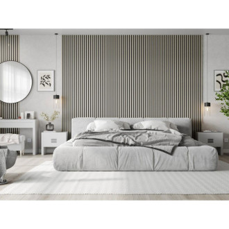 Vzorek akustické stěnové lamely Mexen Lam-F 275 x 31,5 cm, 6mm plsť, šedý len - S105-068-S