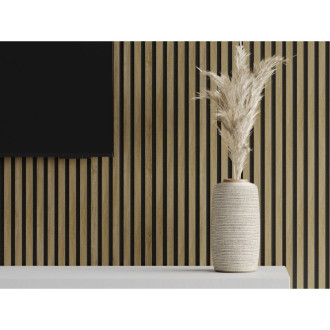 Vzorek akustické stěnové lamely Mexen Lam-F 275 x 31,5 cm, 6mm plsť, klasický dub - S105-072-S