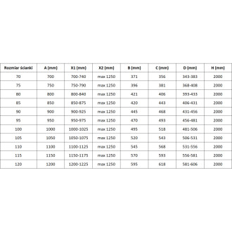 Mexen Rox Sprchová zástěna 105 x 200 cm, 8 mm průhledná, černá - 8C2-105-003-70-00