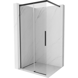 Mexen Rox Sprchová zástěna 110 x 200 cm, 8 mm průhledná, černá - 8C2-110-003-70-00