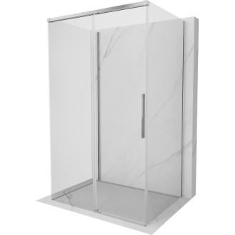 Mexen Rox-3S třístěnný posuvný sprchový kout 140 x 70 cm, průhledný, chrom - 8C2-140-070-01-00-3S