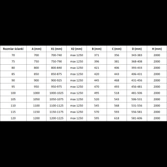 Mexen Rox ścianka prysznicowa Walk-in prawa 80 x 200 cm, czarna ramka 8 mm, czarna - 8C2-080-003-70-70-P