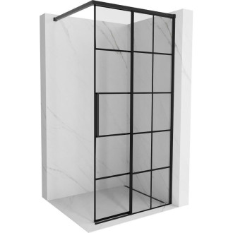 Mexen Rox Sprchová zástěna pravá 95 x 200 cm, černý rastr 8 mm, černá - 8C2-095-003-70-77-P