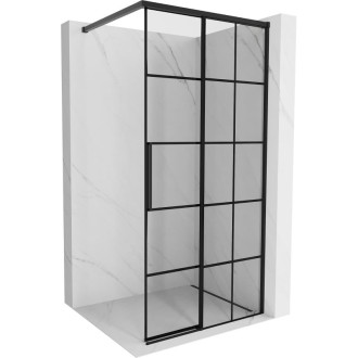 Mexen Rox Sprchová zástěna pravá 105 x 200 cm, černý rastr 8 mm, černá - 8C2-105-003-70-77-P