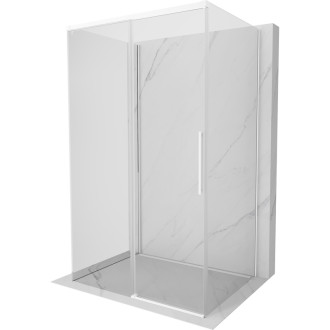Mexen Rox-3S třístěnný posuvný sprchový kout 155 x 80 cm, průhledný, bílý - 8C2-155-080-20-00-3S