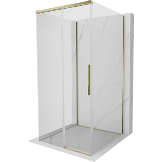 Mexen Rox-3S třístěnný posuvný sprchový kout 90 x 90 cm, průhledný, zlatý - 8C2-090-090-50-00-3S