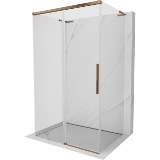 Mexen Rox-3S L třístěnný posuvný sprchový kout 145 x 110 cm, průhledný, růžové zlato - 8C2L-145-110-60-00-3S