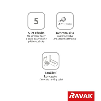 Ravak CPS-80 white+Transparent 9QV40100Z1