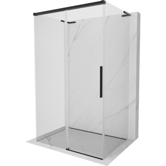 Mexen Rox-3S L třístěnný posuvný sprchový kout 150 x 70 cm, průhledný, černý - 8C2L-150-070-70-00-3S