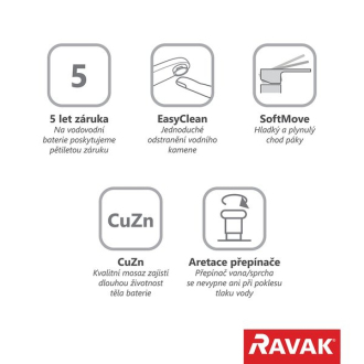 Ravak CL 022.00/150 Vanová nastěnná baterie bez setu X070083