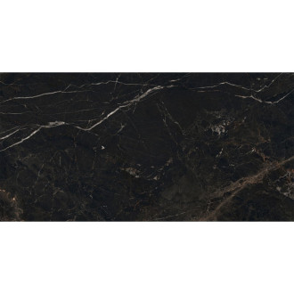 Vzorek černé glazované kameniny Mexen Marquino, obdélníková, G1, dlažba a obklad 120 x 60 cm, vysoký lesk - TL214-00-S