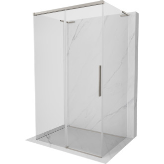 Mexen Rox-3S L třístěnný posuvný sprchový kout 95 x 90 cm, průhledný, kartáčovaný nikl - 8C2L-095-090-97-00-3S