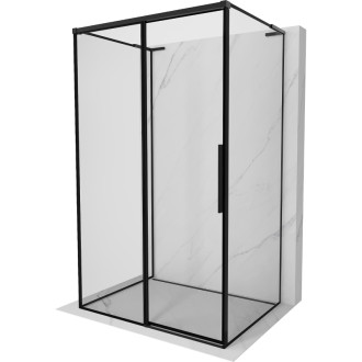 Mexen Rox-3S L 3stěnný posuvný sprchový kout levý 130 x 75 cm, černý rám, černá - 8C2L-130-075-70-70-3S-L