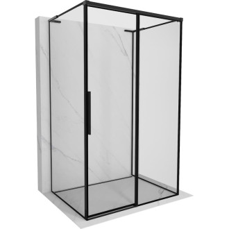 Mexen Rox-3S L třístěnný posuvný sprchový kout pravý 90 x 75 cm, černý rám, černá - 8C2L-090-075-70-70-3S-P