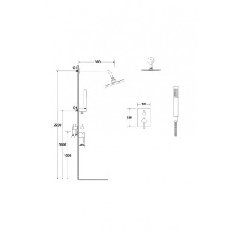 Podomítkový sprchový set DECCO/ILLUSION I Zlatá broušená