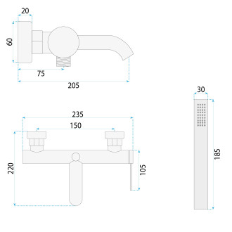 REA Spot Vanová baterie, zlatá REA-B2081