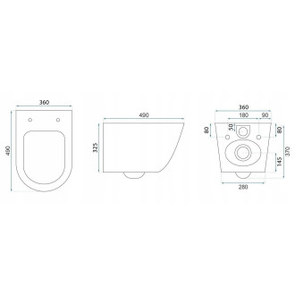 Závěsná WC mísa Rea Carlo Mini Tornado Black Gold Egde
