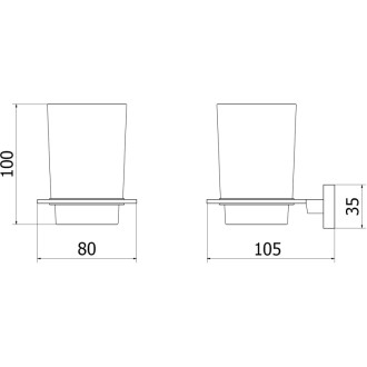 Hrnek na zubní kartáček Mexen Arno, kartáčované zlato - 7020738-55