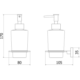 Dávkovač mýdla Mexen Arno, černý chrom - 70207388-73