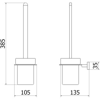 Toaletní kartáč Mexen Arno, kartáčovaná zlatá - 7020750-55