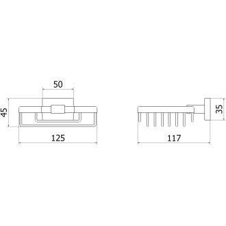 Mýdelník Mexen Arno, černý chrom - 7020751-73