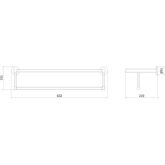 Mexen Remo półka na ręcznik, black chrome - 7050720-73