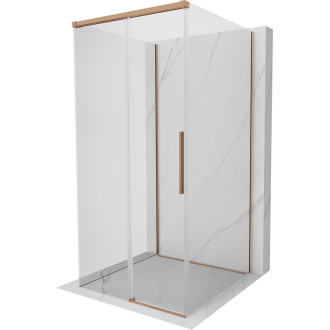 Mexen Rox-3S třístěnný posuvný sprchový kout 120 x 120 cm, průhledný, kartáčovaná měď - 8C2-120-120-65-00-3S