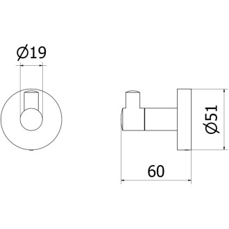 Háček na ručník Mexen Remo, černý chrom - 70507351-73