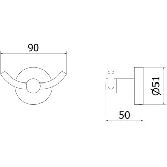 Dvojitý věšák na ručník Mexen Remo, kartáčovaný, šedý - 70507352-66