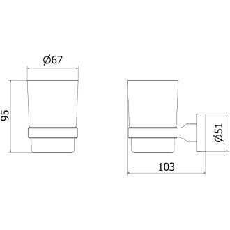 Mexen Remo kubek na szczoteczki, black chrome - 7050738-73