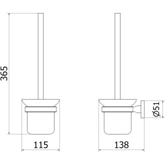Toaletní kartáč Mexen Remo, kartáčovaný zlatý - 7050750-55