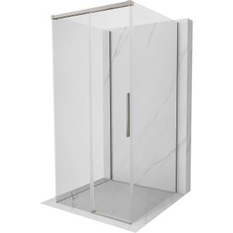 Mexen Rox-3S třístěnný posuvný sprchový kout 110 x 110 cm, průhledný, kartáčovaný nikl - 8C2-110-110-97-00-3S