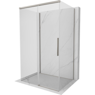 Mexen Rox-3S třístěnný posuvný sprchový kout 150 x 120 cm, průhledný, kartáčovaný nikl - 8C2-150-120-97-00-3S