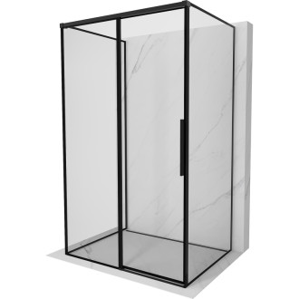 Mexen Rox-3S sprchový kout se třemi stěnami, posuvný, levý, 125 x 90 cm, černý rám, černá - 8C2-125-090-70-70-3S-L