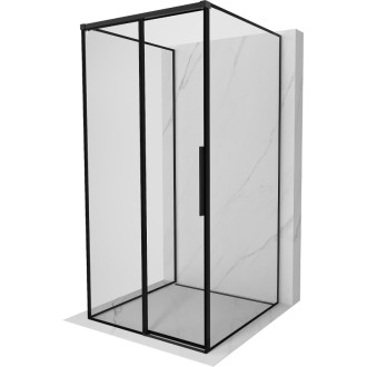 Mexen Rox-3S sprchový kout se třemi stěnami, posuvný, levý, 120 x 120 cm, černý rám, černá - 8C2-120-120-70-70-3S-L