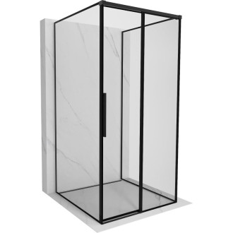 Mexen Rox-3S třístěnný posuvný sprchový kout pravý 90 x 90 cm, černý rám, černá - 8C2-090-090-70-70-3S-P