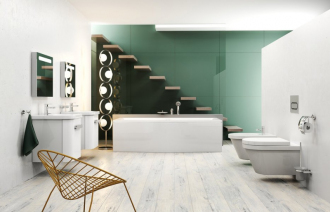 Ravak CR 410 Držák s nádobkou a WC štětkou (sklo) X07P196