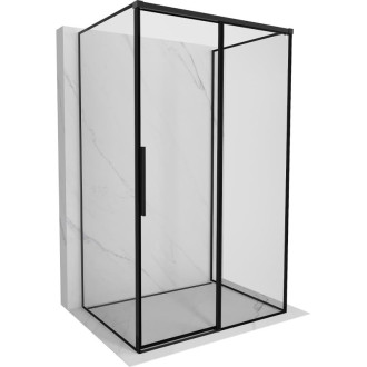 Mexen Rox-3S třístěnný posuvný sprchový kout pravý 100 x 95 cm, černý rám, černá - 8C2-100-095-70-70-3S-P